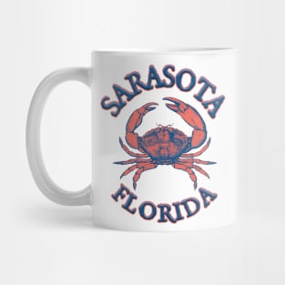 Sarasota, Florida with Stone Crab on Wind Rose (Two-Sided) Mug